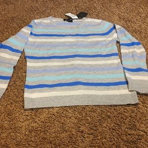 Charter Club 100% cashmere women's blue/grey sweater Sz M. NWT